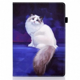 Custodia in pelle iPad Air (2022) (2020) Gatto Bianco