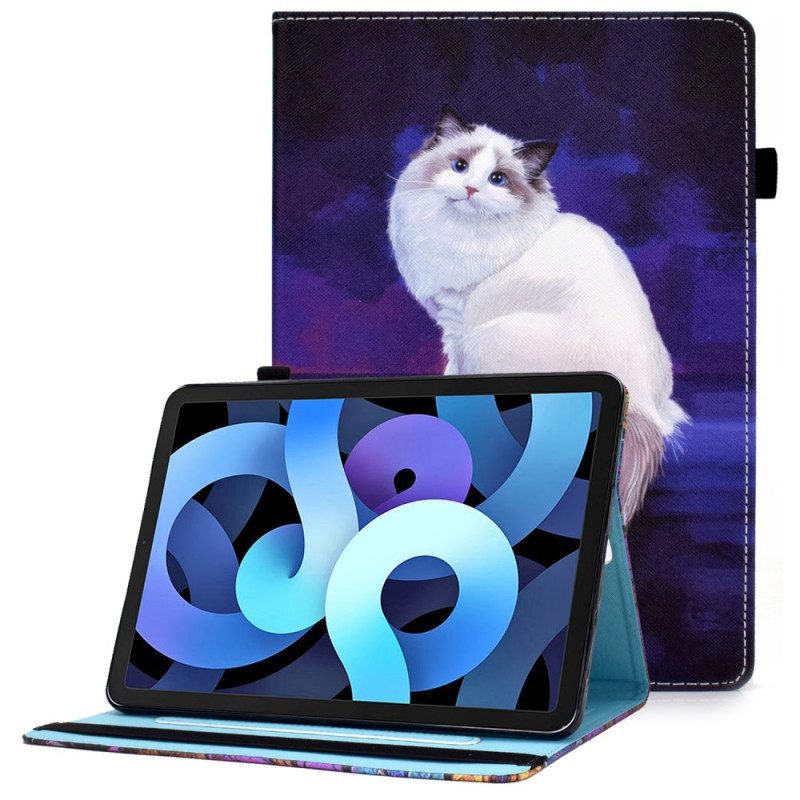 Custodia in pelle iPad Air (2022) (2020) Gatto Bianco