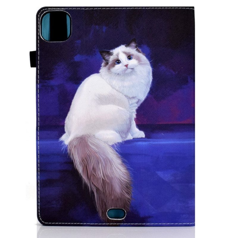 Custodia in pelle iPad Air (2022) (2020) Gatto Bianco