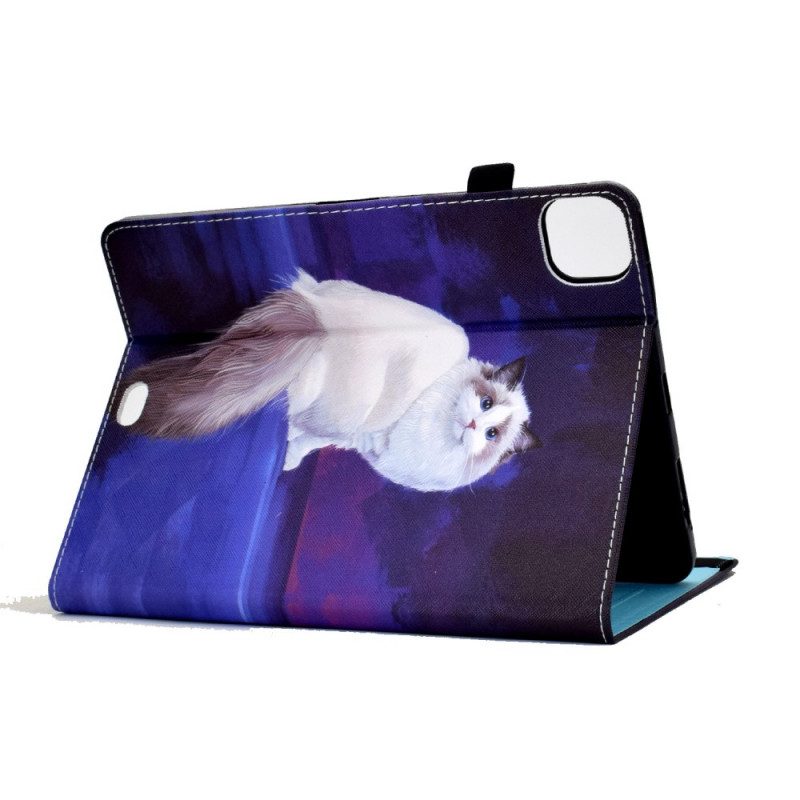 Custodia in pelle iPad Air (2022) (2020) Gatto Bianco