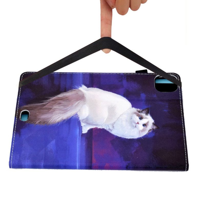 Custodia in pelle iPad Air (2022) (2020) Gatto Bianco