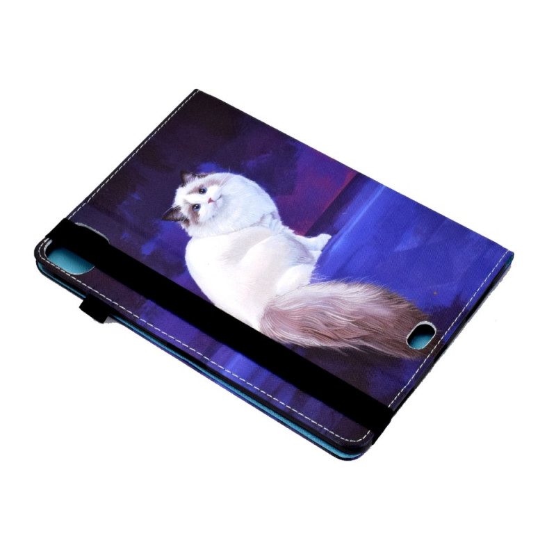 Custodia in pelle iPad Air (2022) (2020) Gatto Bianco