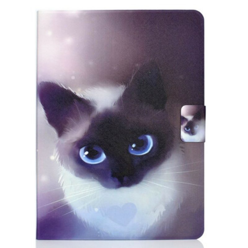 Custodia in pelle iPad Air (2022) (2020) Gatto Dagli Occhi Azzurri