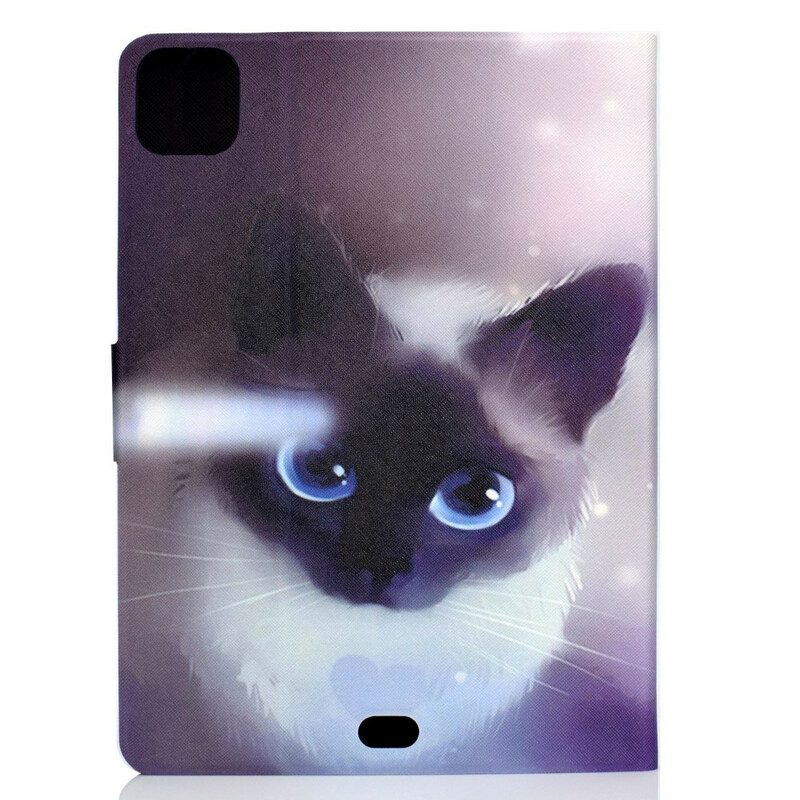 Custodia in pelle iPad Air (2022) (2020) Gatto Dagli Occhi Azzurri