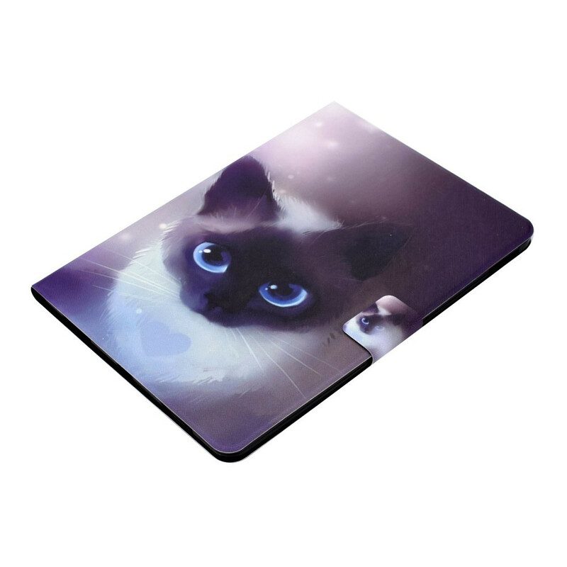 Custodia in pelle iPad Air (2022) (2020) Gatto Dagli Occhi Azzurri