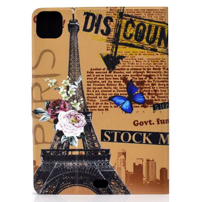 Folio Cover iPad Air (2022) (2020) Torre Eiffel Floreale