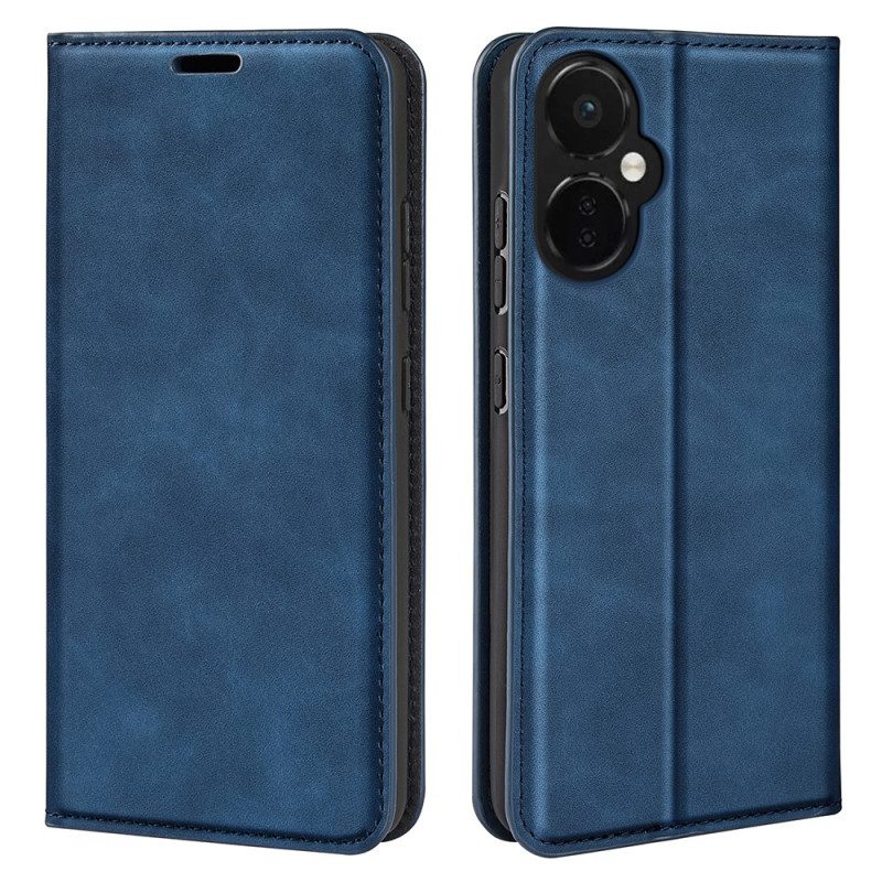 Folio Cover OnePlus Nord CE 3 Lite 5G Custodia in pelle Effetto Pelle Tinta Unita