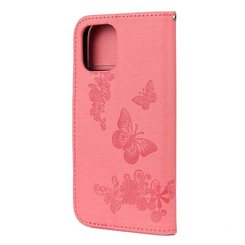 Folio Cover iPhone 12 Pro Max Splendide Farfalle Cinturino