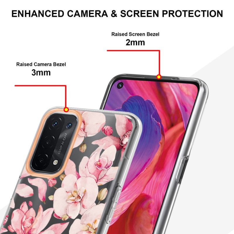 Cover Oppo A54 5G / A74 5G Floreale Senza Soluzione Di Continuità