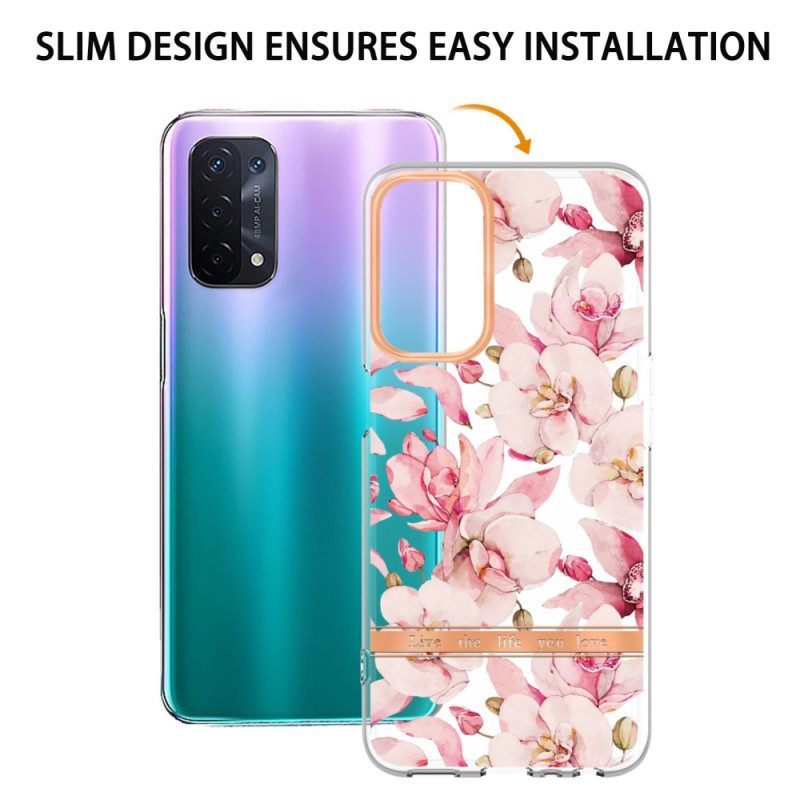 Cover Oppo A54 5G / A74 5G Floreale Senza Soluzione Di Continuità