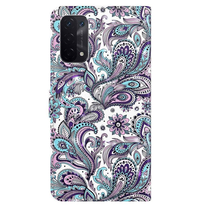 Custodia A Portafoglio Oppo A54 5G / A74 5G Paisley