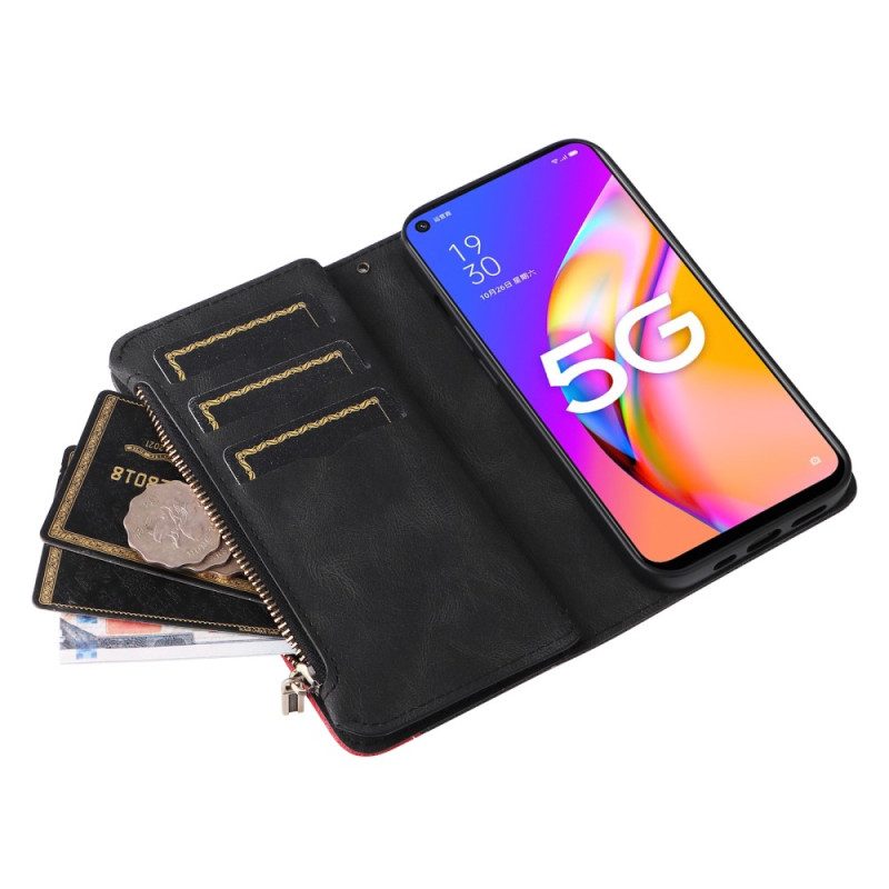 Custodia in pelle Oppo A54 5G / A74 5G Bicolore Con Portamonete