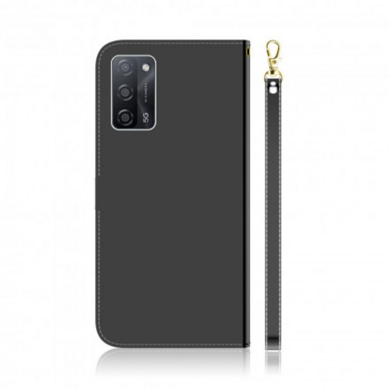 Custodia in pelle Oppo A54 5G / A74 5G Copri Specchietto In Ecopelle