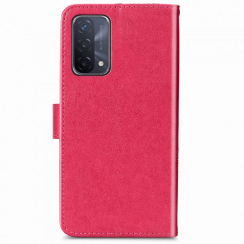 Custodia in pelle Oppo A54 5G / A74 5G Quadrifoglio