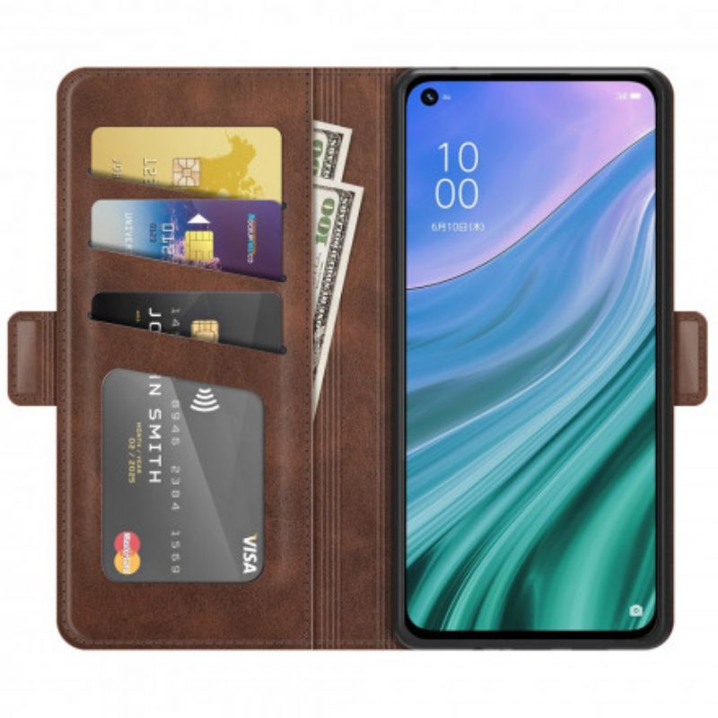 Folio Cover Oppo A54 5G / A74 5G Custodia in pelle Doppio Lembo