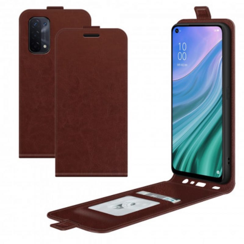 Folio Cover Oppo A54 5G / A74 5G Custodia in pelle Patta Verticale Effetto Pelle