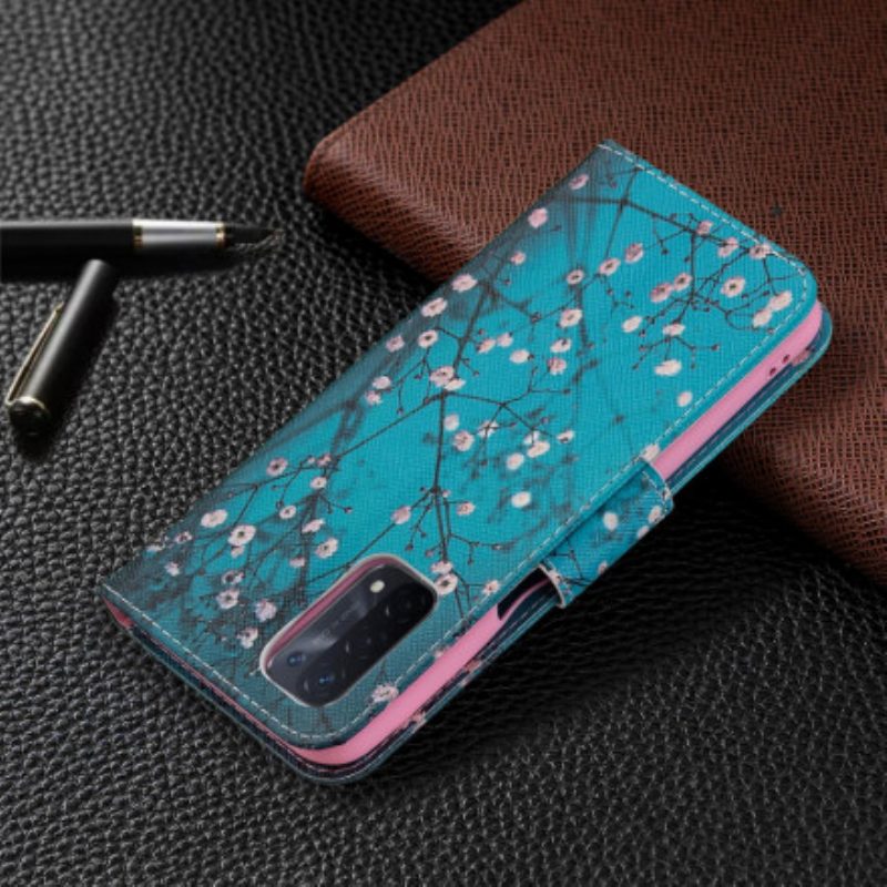 Folio Cover Oppo A54 5G / A74 5G Custodia in pelle Rami Fioriti