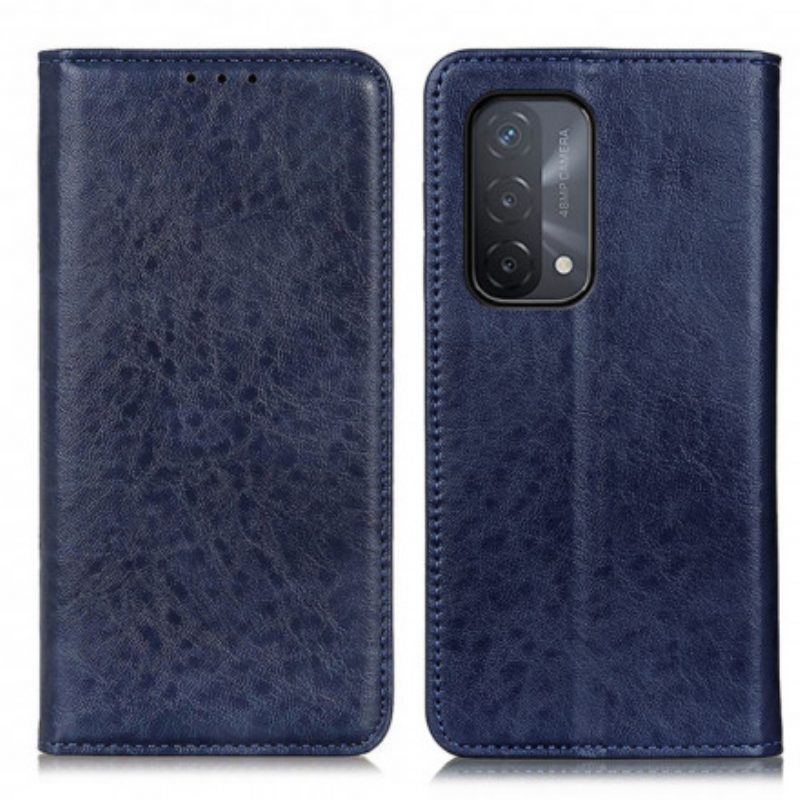 Folio Cover Oppo A54 5G / A74 5G Custodia in pelle Struttura In Pelle Spaccata