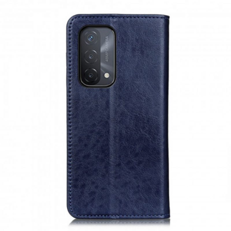 Folio Cover Oppo A54 5G / A74 5G Custodia in pelle Struttura In Pelle Spaccata