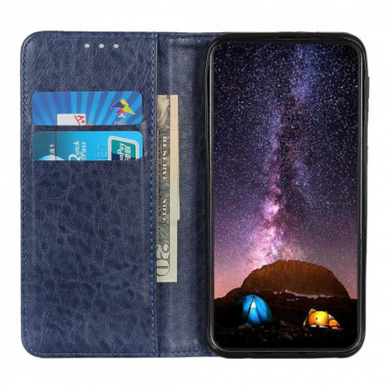 Folio Cover Oppo A54 5G / A74 5G Custodia in pelle Struttura In Pelle Spaccata