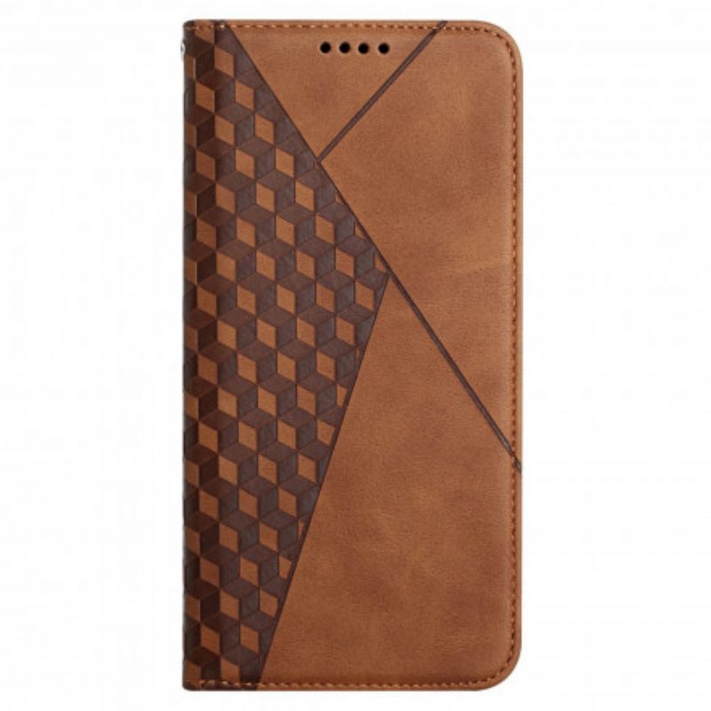 Folio Cover Oppo A54 5G / A74 5G Custodia in pelle Tocco Di Pelle In Stile Cubico