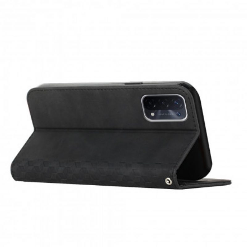 Folio Cover Oppo A54 5G / A74 5G Custodia in pelle Tocco Di Pelle In Stile Cubico