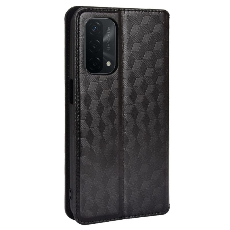 Folio Cover Oppo A54 5G / A74 5G Custodia in pelle Trama 3d