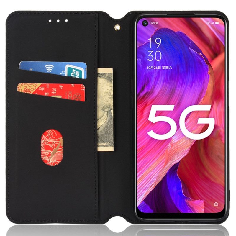 Folio Cover Oppo A54 5G / A74 5G Custodia in pelle Trama 3d