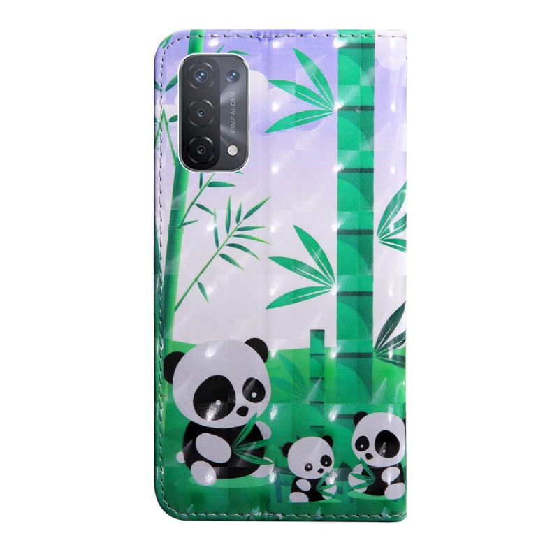 Folio Cover Oppo A54 5G / A74 5G Panda Con Cordino