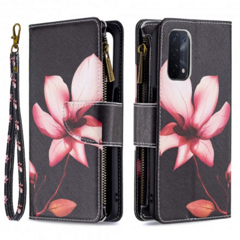 Folio Cover Oppo A54 5G / A74 5G Tasca Con Zip A Fiore