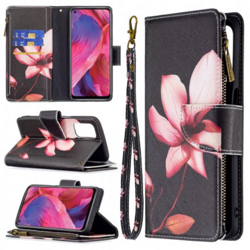 Folio Cover Oppo A54 5G / A74 5G Tasca Con Zip A Fiore