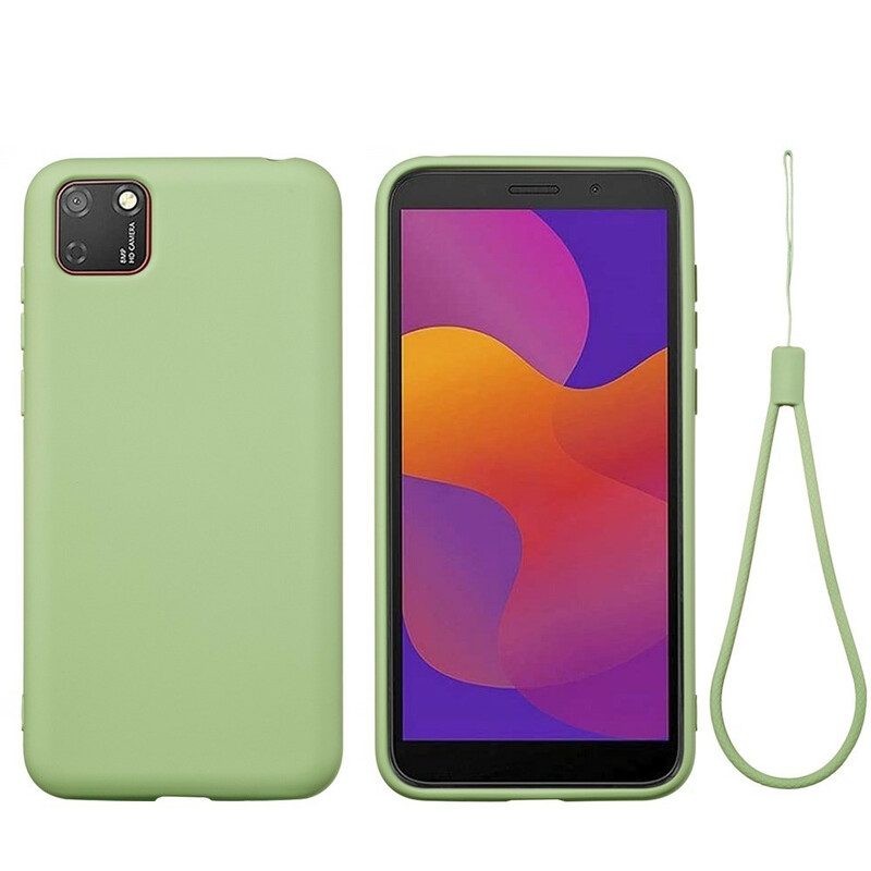 Cover Huawei Y5p Silicone Liquido Con Cordino