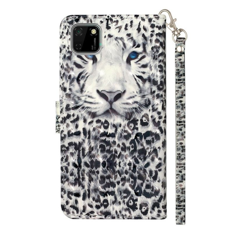 Custodia in pelle Huawei Y5p Faretti Tiger Light Strap