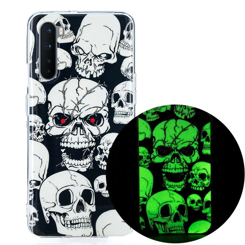 Cover OnePlus Nord Attenzione Teschi Fluorescenti