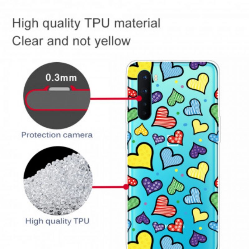 Cover OnePlus Nord Cuori Multicolori