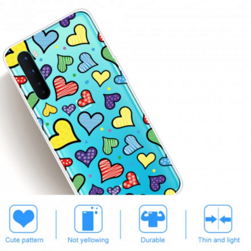 Cover OnePlus Nord Cuori Multicolori