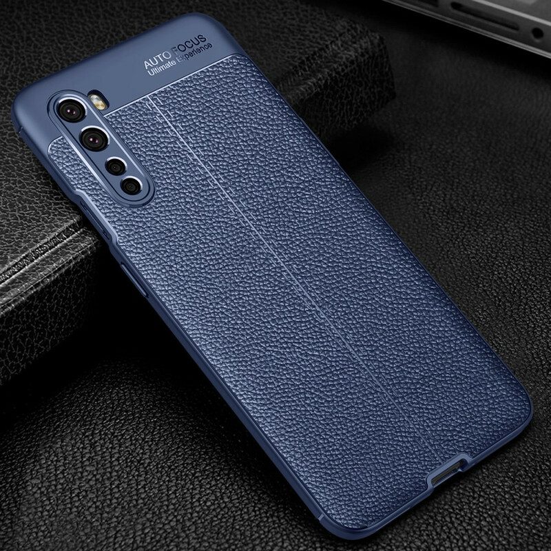 Cover OnePlus Nord Doppia Linea Litchi Effetto Pelle