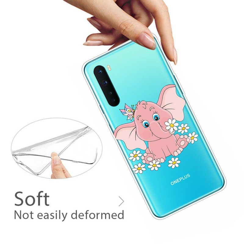 Cover OnePlus Nord Elefante Rosa Senza Cuciture