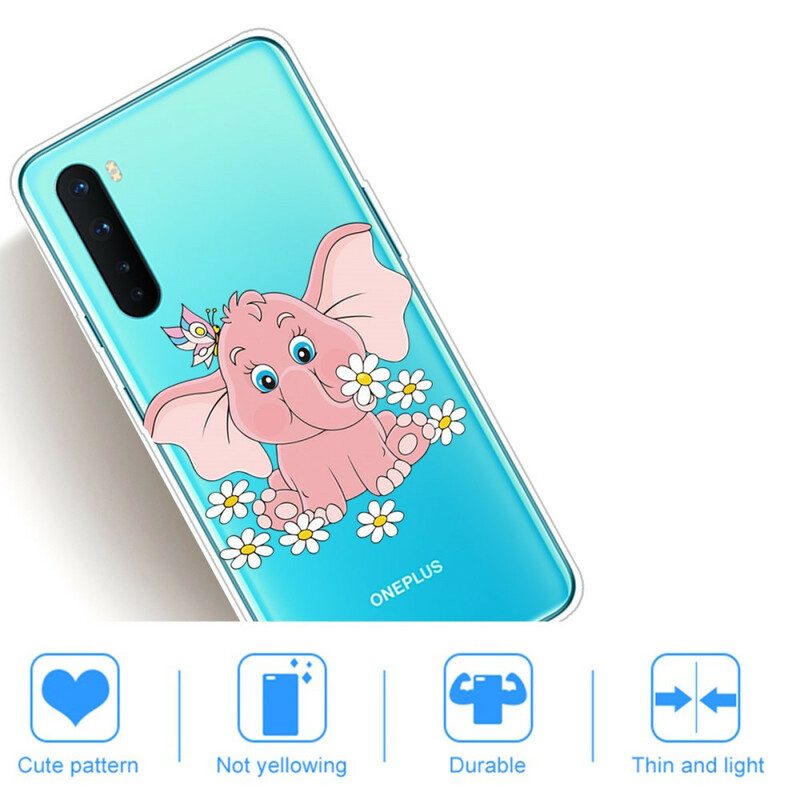 Cover OnePlus Nord Elefante Rosa Senza Cuciture