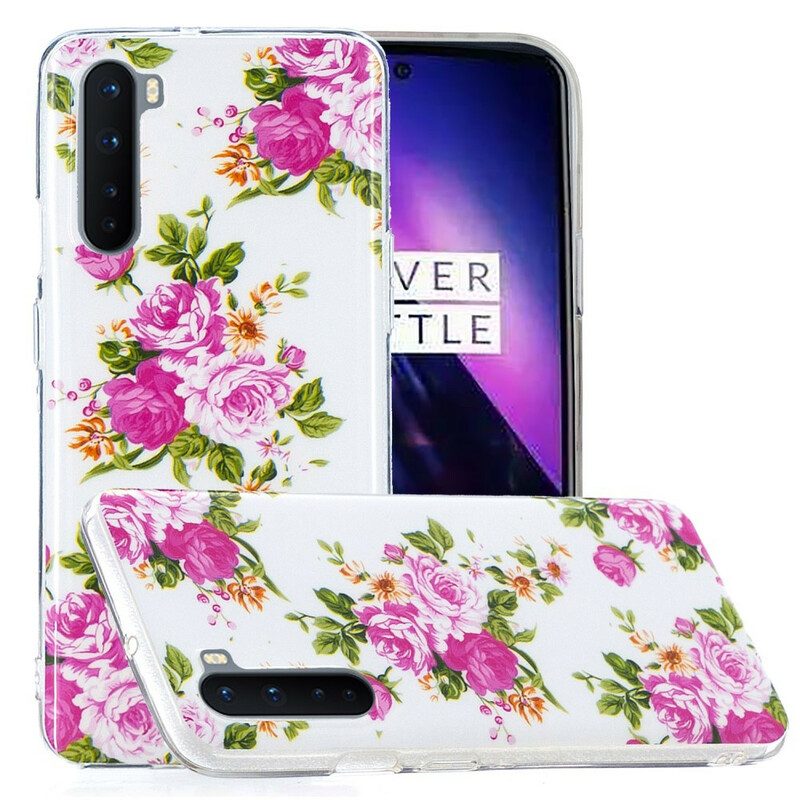 Cover OnePlus Nord Fiori Liberty Fluorescenti