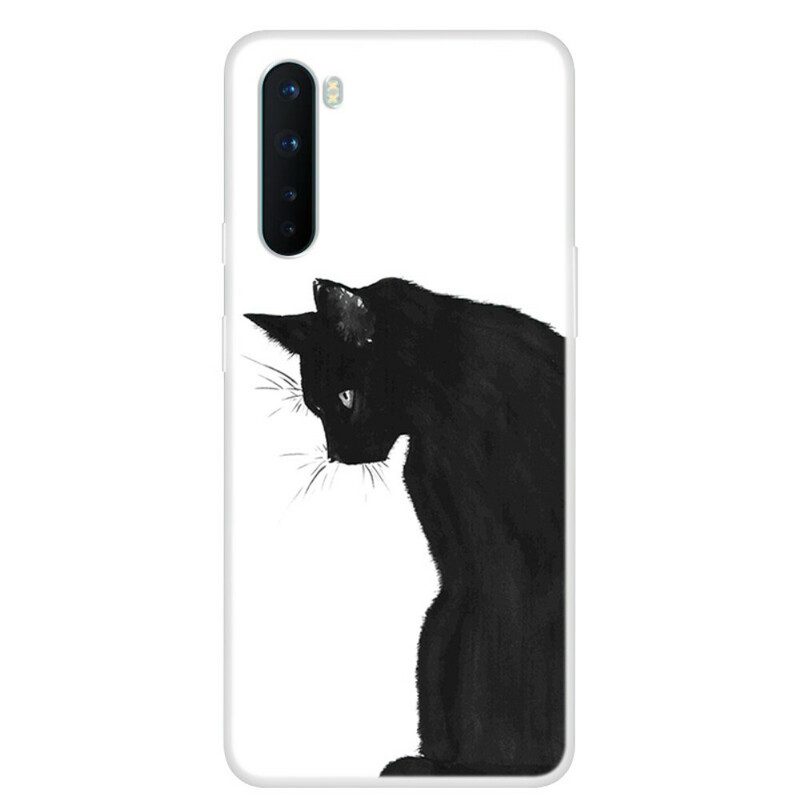 Cover OnePlus Nord Gatto Nero Pensieroso