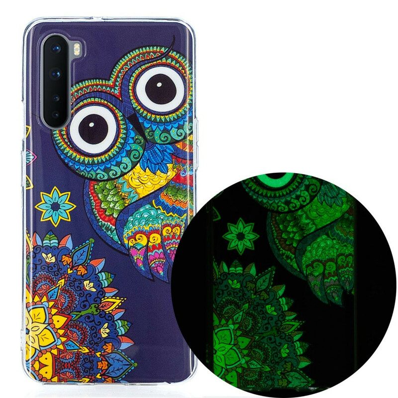 Cover OnePlus Nord Mandala Gufo Fluorescente