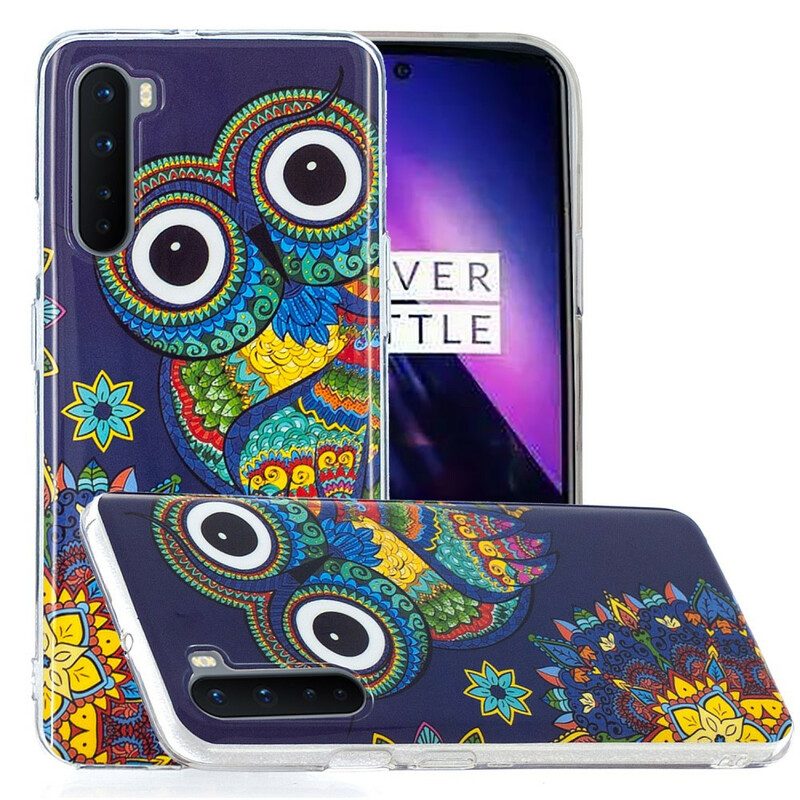 Cover OnePlus Nord Mandala Gufo Fluorescente