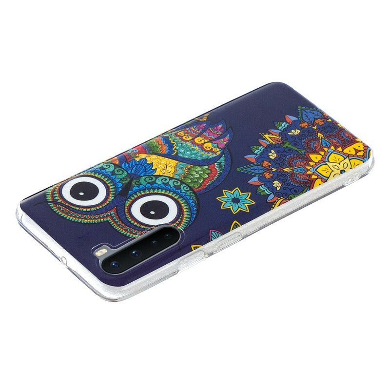 Cover OnePlus Nord Mandala Gufo Fluorescente