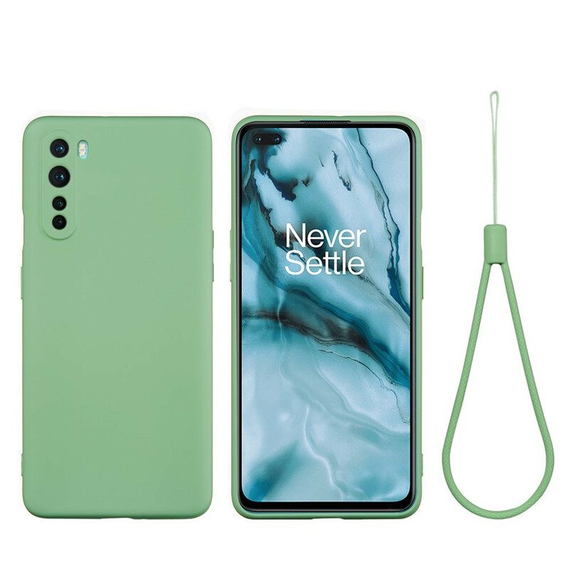 Cover OnePlus Nord Silicone Liquido Con Cordino