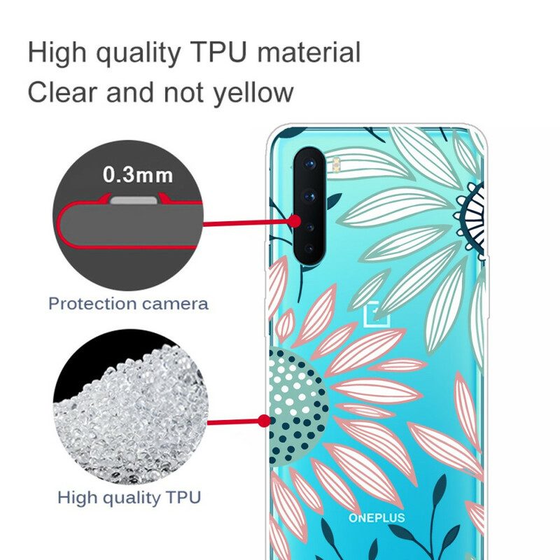 Cover OnePlus Nord Un Fiore Trasparente