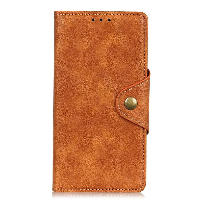 Folio Cover OnePlus Nord Bottone Decorativo In Ecopelle