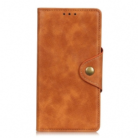 Folio Cover OnePlus Nord Bottone Decorativo In Ecopelle