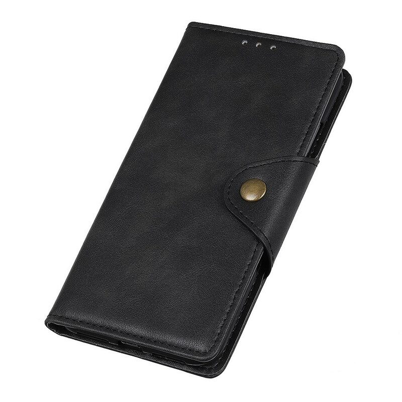 Folio Cover OnePlus Nord Bottone Decorativo In Ecopelle