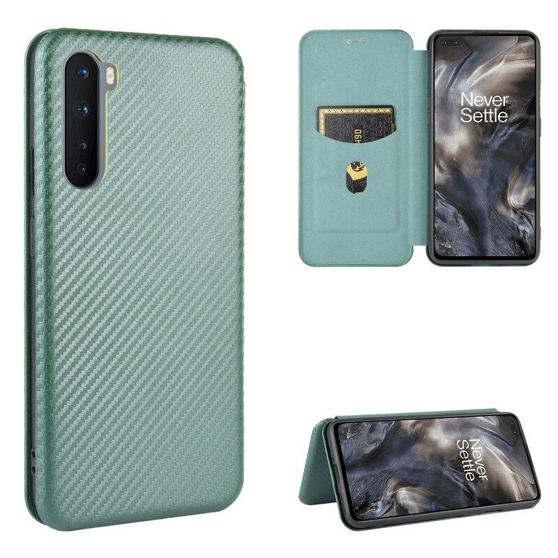 Folio Cover OnePlus Nord Custodia in pelle Silicone Colorato Al Carbonio